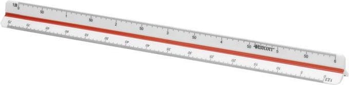 Westcott schaalstok - 30cm - schaal 1:2,5/5/10/20/50/100 - AC-E10164