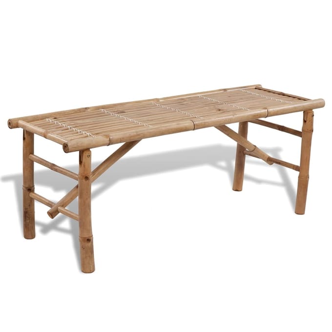 vidaXL - Biertafel - met - 2 - bankjes - 100 - cm - bamboe