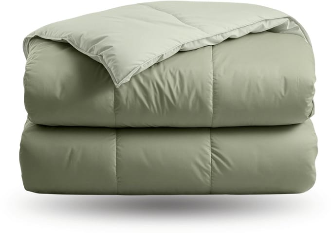 Zelesta Deluxe Duo Percale Katoen Dekbed - Olijfgroen & Mint 160x220cm