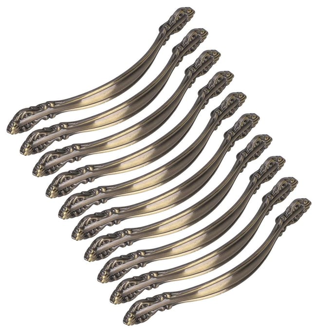 Lot de 10 poignées en bronze pour armoire, tiroir, commode, garde-robe, maison, bureau