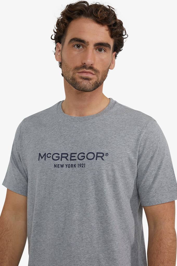 McGregor Essential Logo Tee Medium Grey Melange Taglia: S | T-shirt Outlet | Uomo | Grigio
