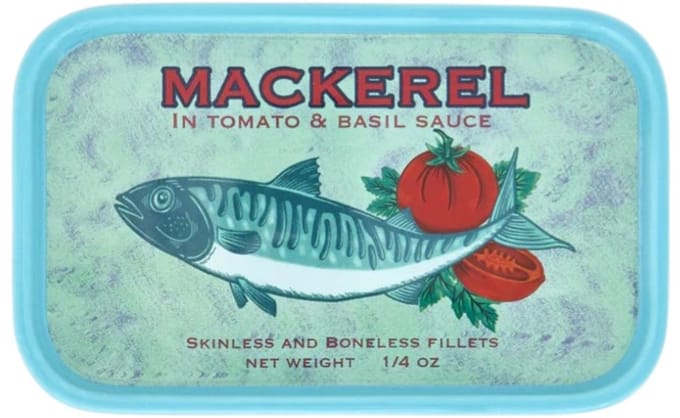 Makreel blauwe serveerschaaltje keramiek - Batela