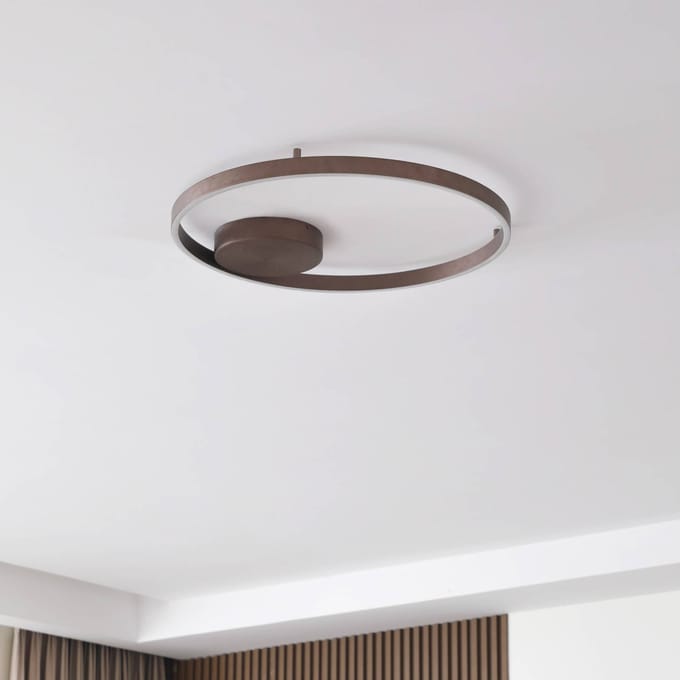 Lucande Slimme LED plafondlamp Moise, koffie, CCT, Tuya