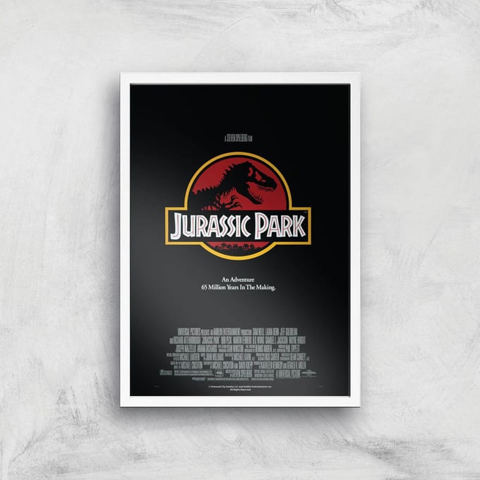 Jurassic Park Giclee Art Print - A2 - White Frame