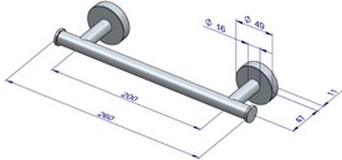 Plieger Como handdoekbeugel magnetisch 260mm brushed
