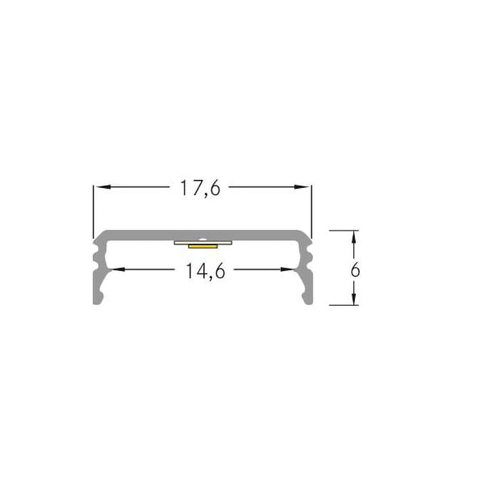 BRUMBERG One LED opbouwprofiel, aluminium, vlak, 2 meter
