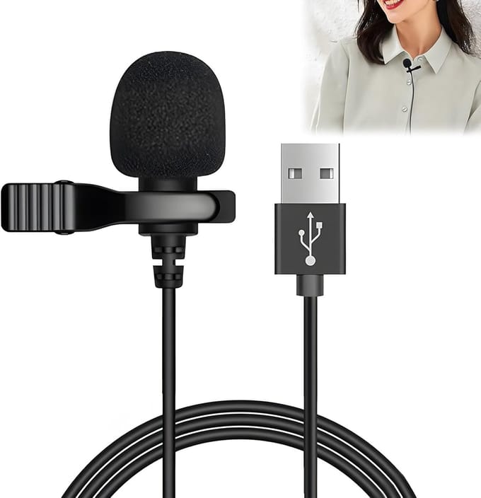 longziming -Lavalier Microfoon met Clip – 3,5 mm TRS Omnidirectionele Condensatormicrofoon – Mini Draagbare Reversmicrofoon voor Smartphone, Podcast & Streaming – 1,5 m Kabel