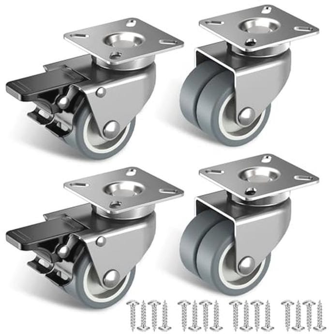 Zware Meubelwielen 50 mm met Veiligheidsrem - Set van 4 voor Strandstoelen