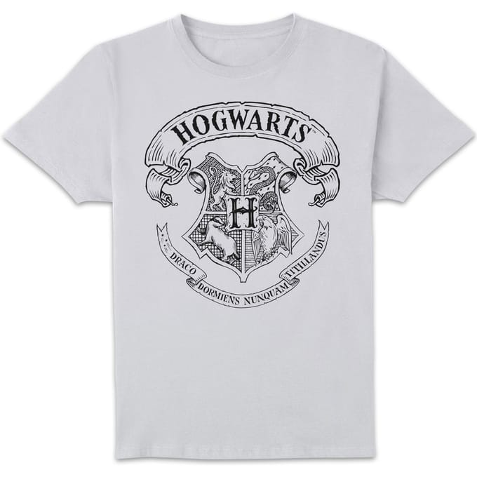 Harry Potter Hogwarts Crest T-shirt - Wit - S