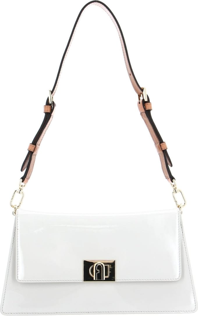 FURLA Leren Schoudertas Avondtas Zoe Shoulder Bag Marshmallow Crème