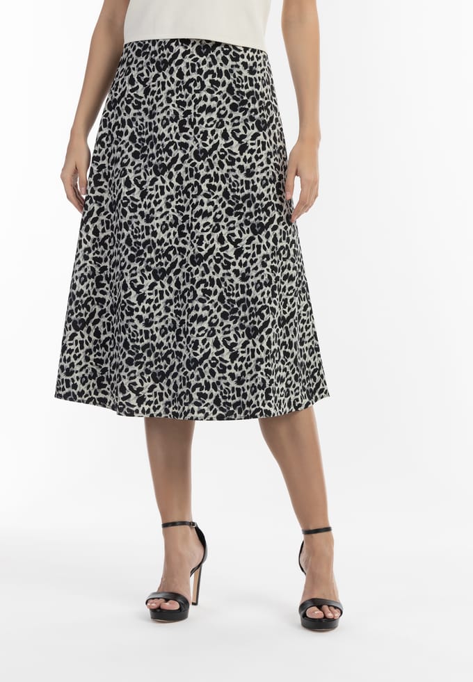 faina midi rok met leo print caneva