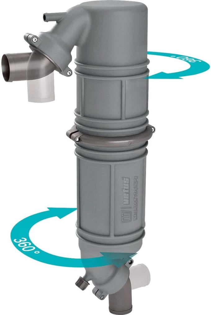 VETUS Geluiddemper / Zwanenhals type NLPG met 60mm Slangaansluitingen | NLPG60
