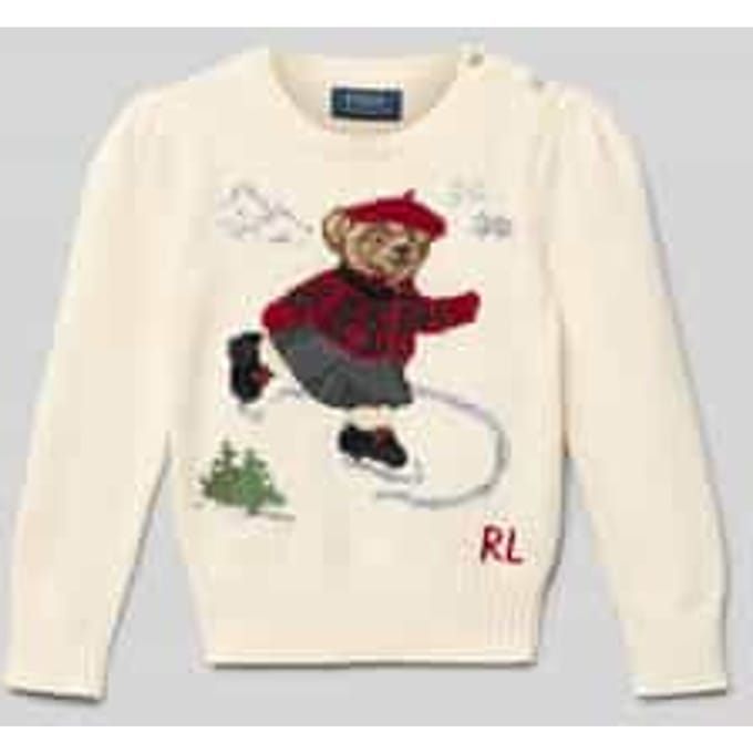 Gebreide pullover met motief en ronde hals