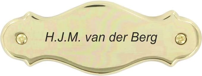 Messing naambord 132 x 50 mm