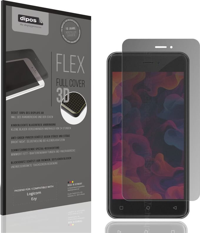 dipos FLEX – Matte Privacy Screenprotector geschikt voor Logicom Ezy | Volledige Schermbescherming | Case-Friendly