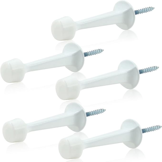 Deurstoppers Wit - Deurvangers - Wandbescherming - Solide Zinklegering - 73 mm Lengte
