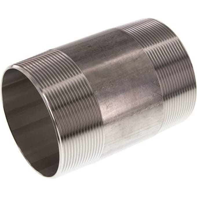 R 3'' RVS Dubbele Pijpnippel 20 Bar DIN 2982 - 120mm - FL2S-M-ST-300R-120L