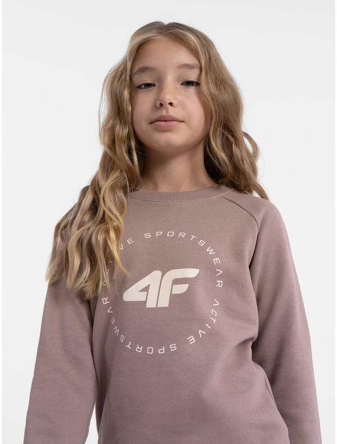 4F Kindertrui zonder capuchon bruin - Maat 122