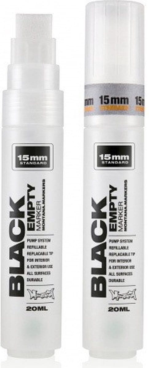 Montana BLACK EMPTY MARKER 15mm Standard Tip