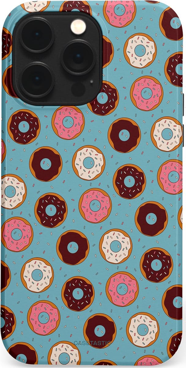 Casetastic hoesje geschikt voor Apple iPhone 14 Pro Max - MagSafe - Dubbellaagse bescherming - Donut Dromen - Fashion Case - Lichtblauw Bruin Bordeaux Saliegroen