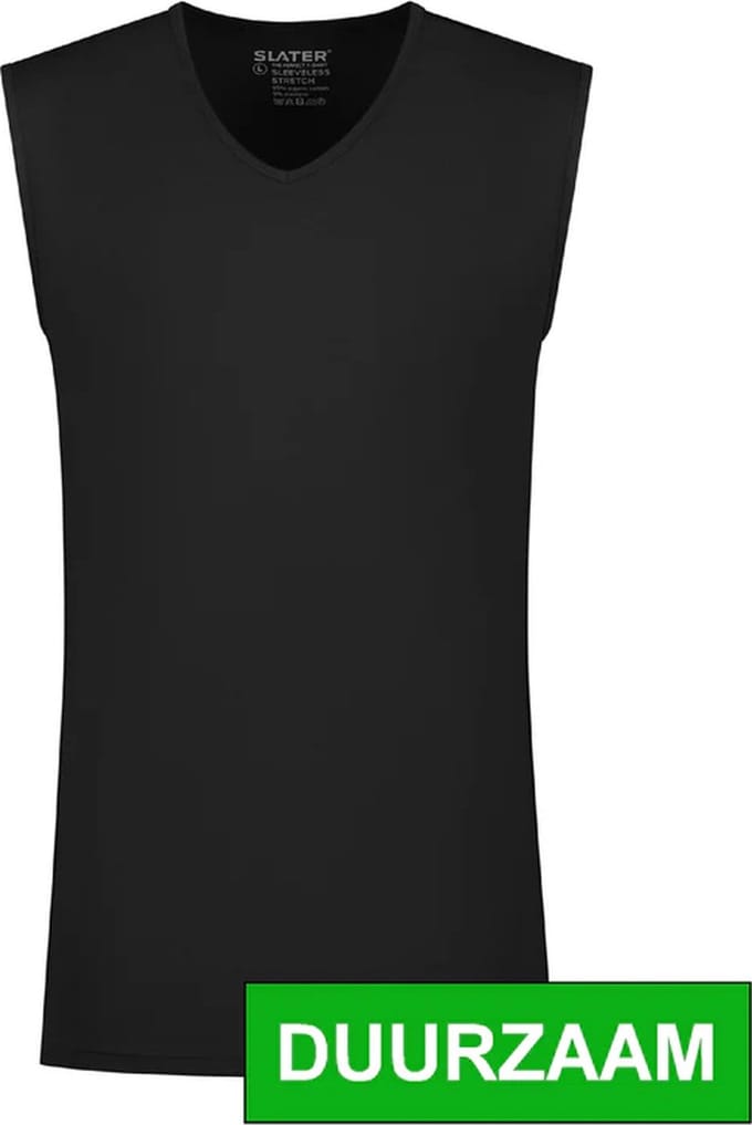 Slater Stretch V-Hals Zwart 1620 sleeveles V-hals