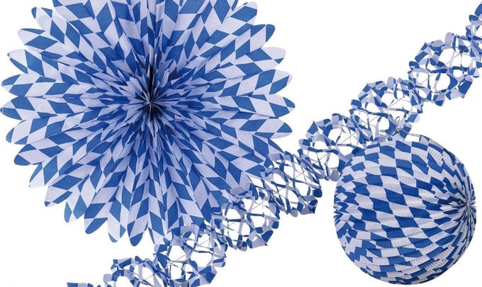 RIETHMULLER - Blauw-wit versiering set