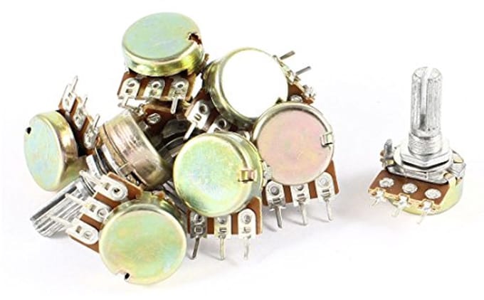 10 x 100K Ohm Lineaire Taper Rotatieve Potentiometer - 3 Pins