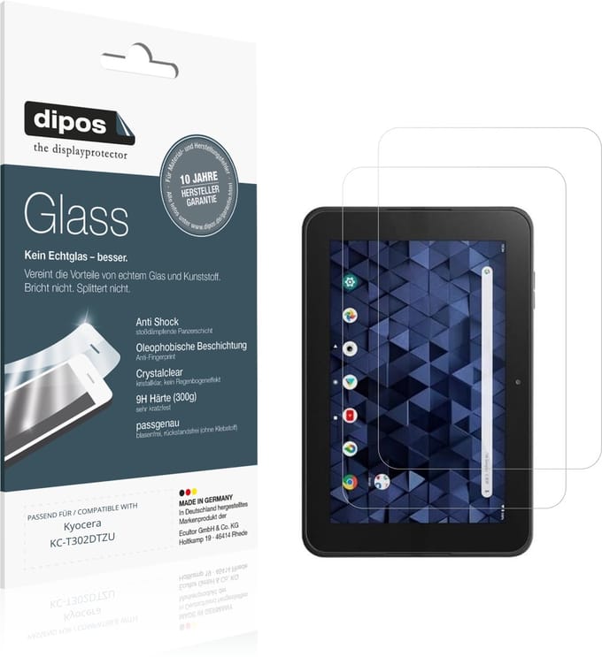 dipos – 2x Pantserfolie geschikt voor Kyocera KC-T302DTZU | 9H Screenprotector
