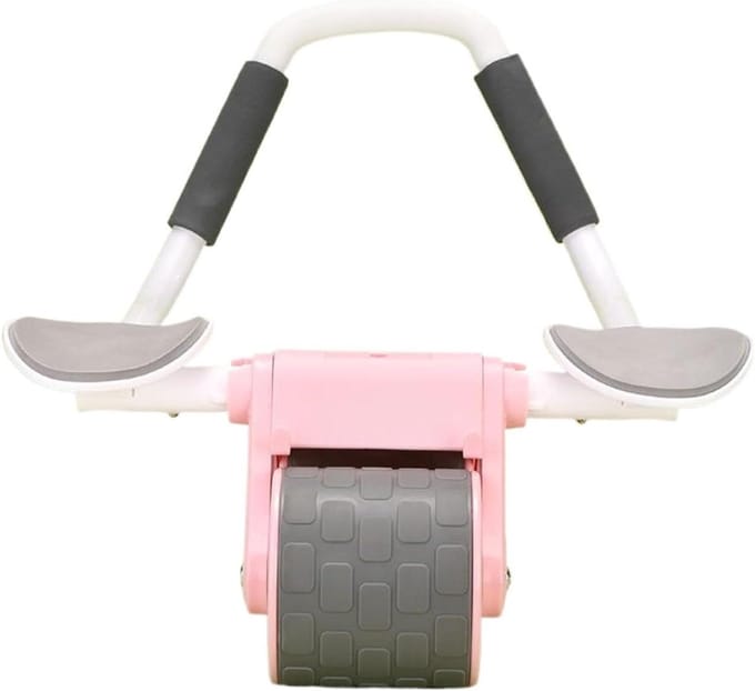 Buikspierwiel - AB Roller - Buikspieren Trainen - Dubbel Wiel Ontwerp - 41.5 cm - Roze