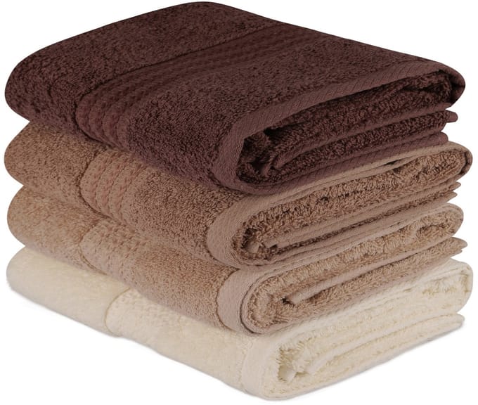 Asir handdoekset (4 stuks) – room beige – 50 x 90 cm