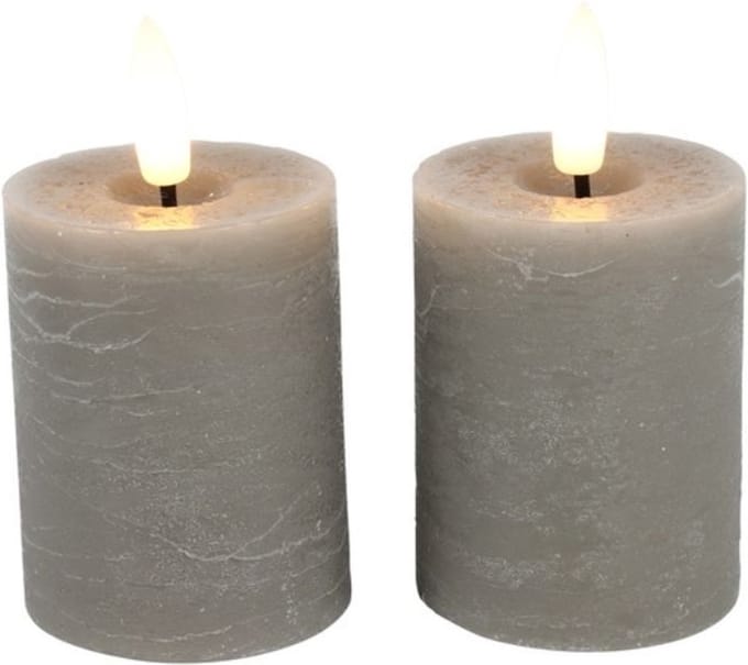 Stompkaars Lyon met LED - 5 x 9 cm - Grijs - 2 stuks