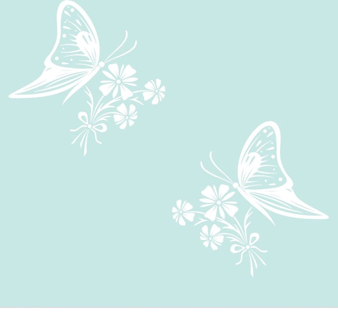 Raam - muur sticker decoratieve vlinder met bloem - wall art