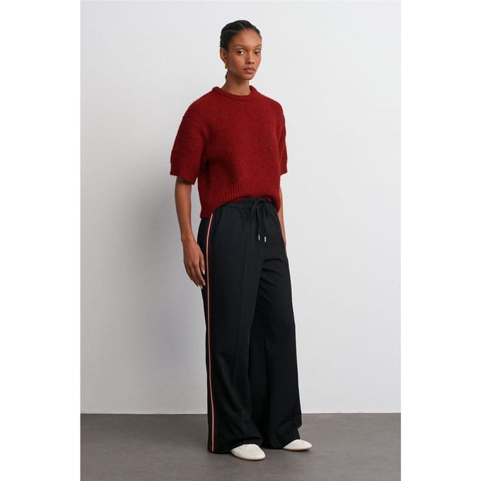 Gestreepte Wijde Pantalon van Crepe