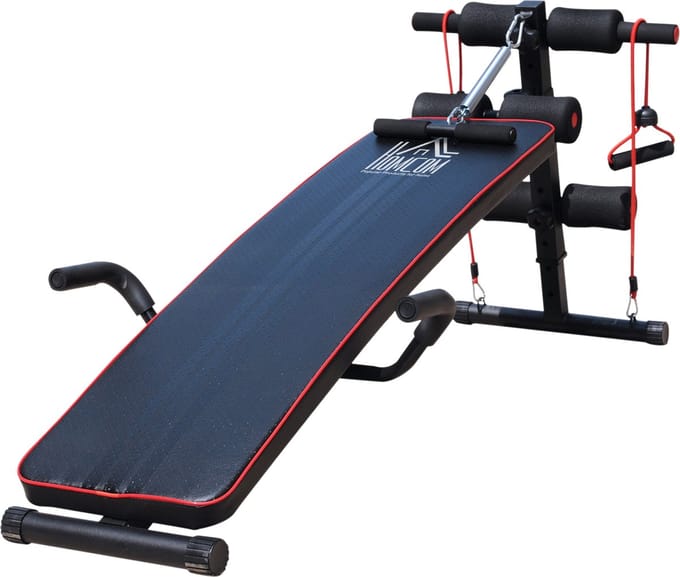 HOMCOM sit up buiktrainer - in hoogte verstelbaar - zwart