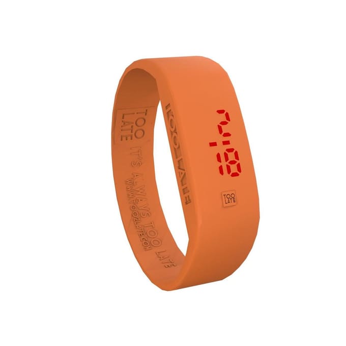 TOO LATE - siliconen horloge - ORIGINAL LED WATCH - Orange - polsmaat M