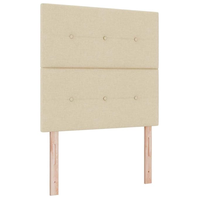 vidaXL - Boxspring - bed - met - hoofdeinde - Crème - 100 - x - 200 - cm - Stof