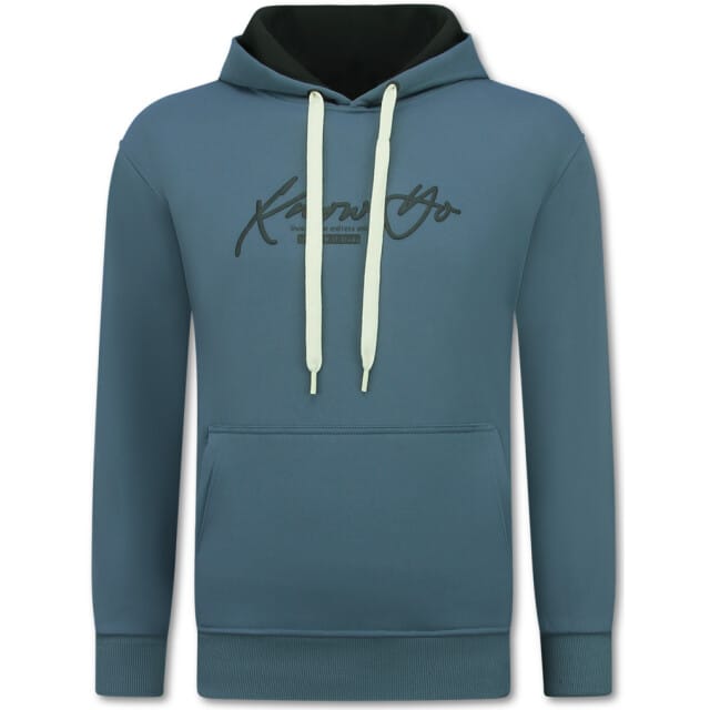Oversized Hoodie Heren met Capuchon - Gangster - Dik Geweven - 5788 - Blauw