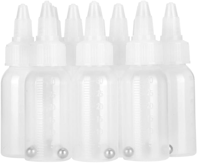 Dailygoods- Verffles 30 Ml - Corrosiebestendig - Mengbal - Hersluitbaar - Opslagcontainer - Schaalverdeling - Hoogwaardig PP - Doseerfles