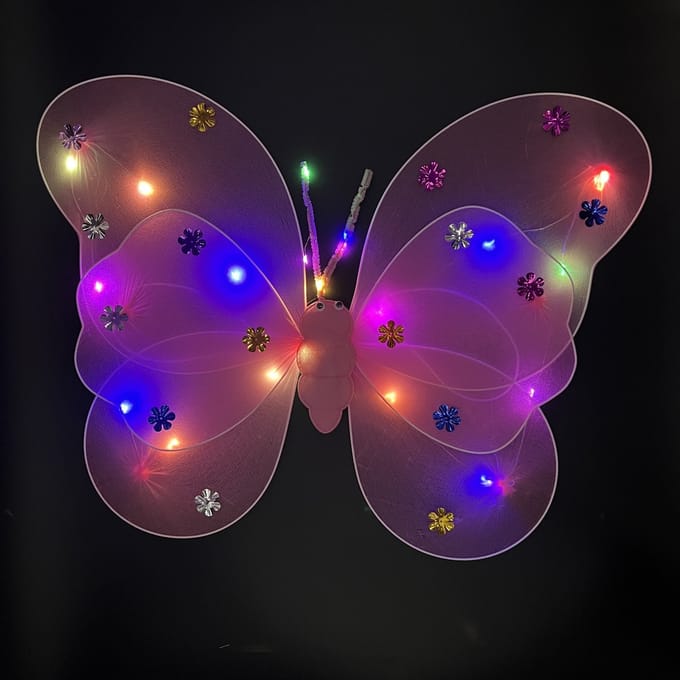 Lichtgevende Vlinder Vleugeltjes - Lichtroze - Met RGB Verlichting