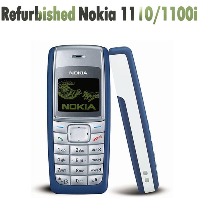 Téléphone Mobile GSM 2G Original Nokia 1110/1110i Reconditionné Débloqué Avec 1 SIM Simple set blanc