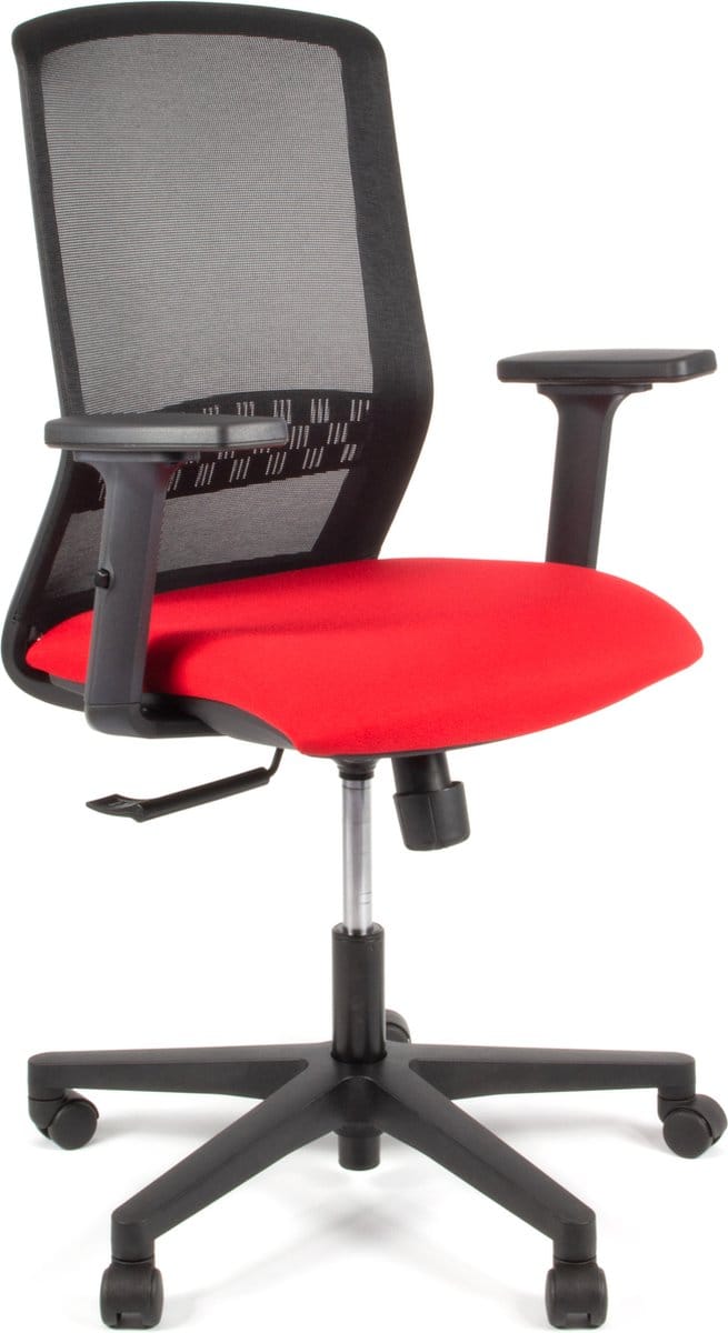 Linea bureaustoel - Tekna 01 - ergonomisch EN1335 - multi verstelbaar - max. draagvermogen 110kg - zwart/rood