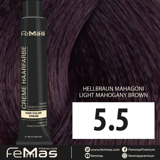Femmas (5.5) - Haarverf - Lichtbruin Mahonie - 100ml