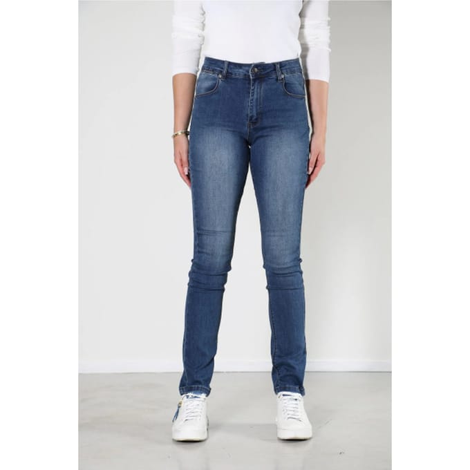 New Star - New Orlean - Dames Slim-fit Jeans - Stone Used