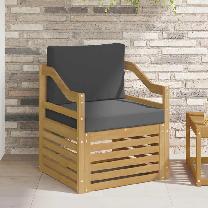 vidaXL - Buiten - bank - set - Polyester - wit - en - antracietkleurig