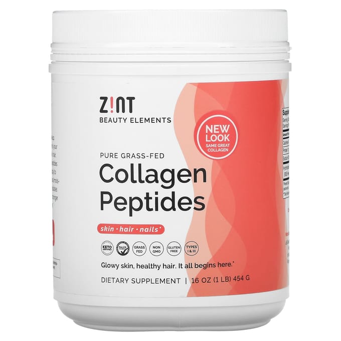 Zint, Pure Collageen Peptiden van Grasgevoerde Runderen, 16 oz (454 gr)