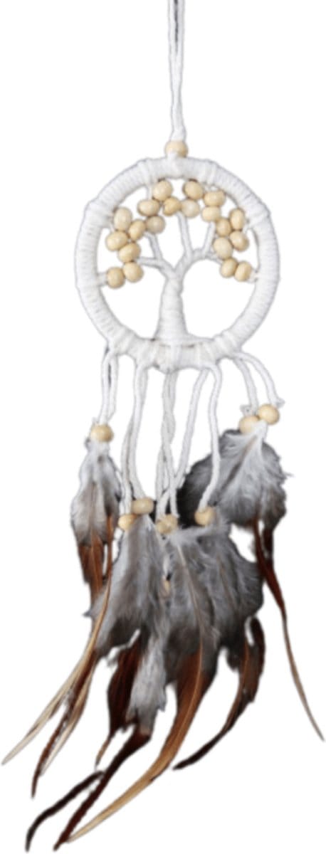 Dromenvanger - Tree of life beige kralen 7cm - Dreamcatcher