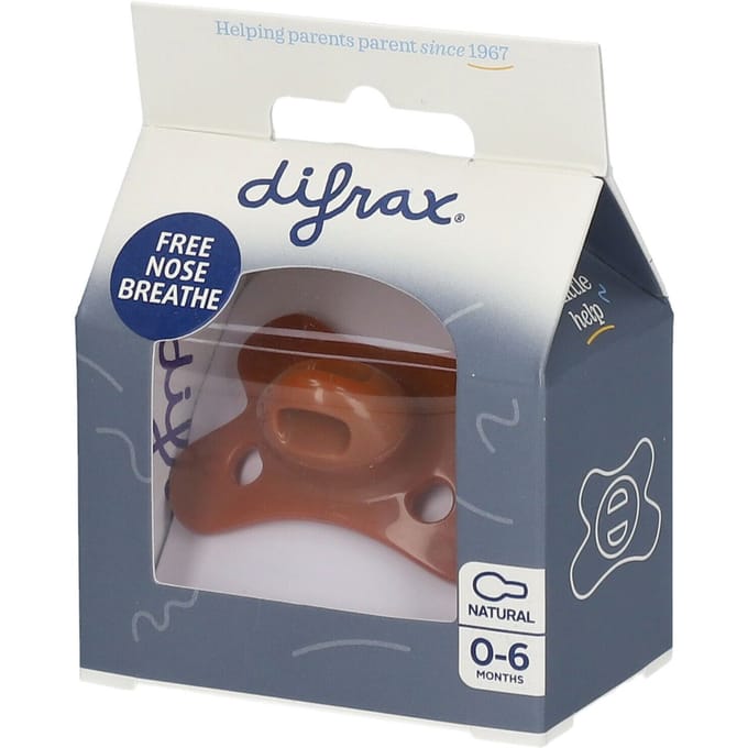 Difrax Fopspeen - Natural - 0/6 maanden - Siliconen - Bruin - 1 stuk