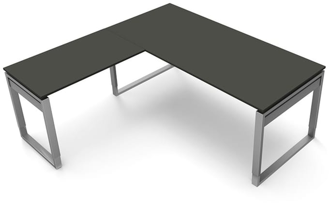 Hoekbureau Workspace 180cm antraciet hoogte verst.