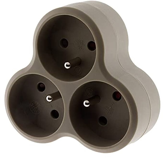 Roterende 3-voudige stekker met 3x16A - Blauw