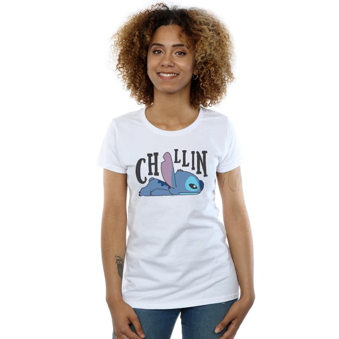Disney Dames/Dames Lilo And Stitch Chillin Katoenen T-Shirt (Wit)